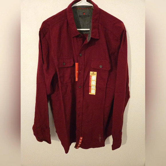 Woolrich Other - NWT Woorich Shirt Mens Size XL Flannel Autumn Burgundy Herringbone Button Down